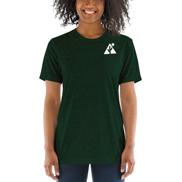 New! "Technical" tri-blend with saguaro image - women's XS-4XL