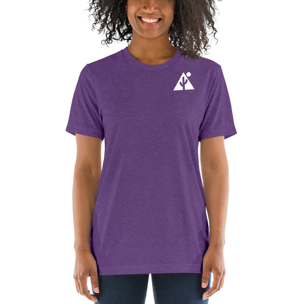 New! "Technical" tri-blend with saguaro image - women's XS-4XL